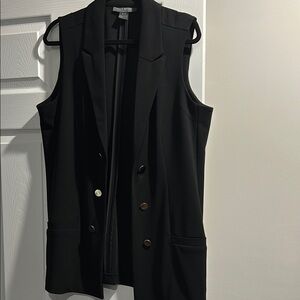 Black Sleeveless Blazer Vest